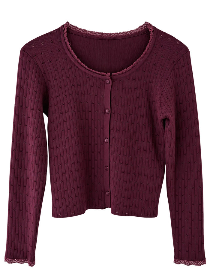 Sweet Plum Lace Cardigan