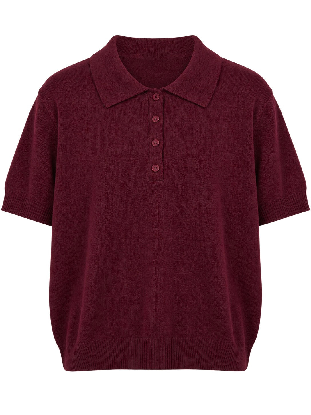 Burgundy Polo Pull