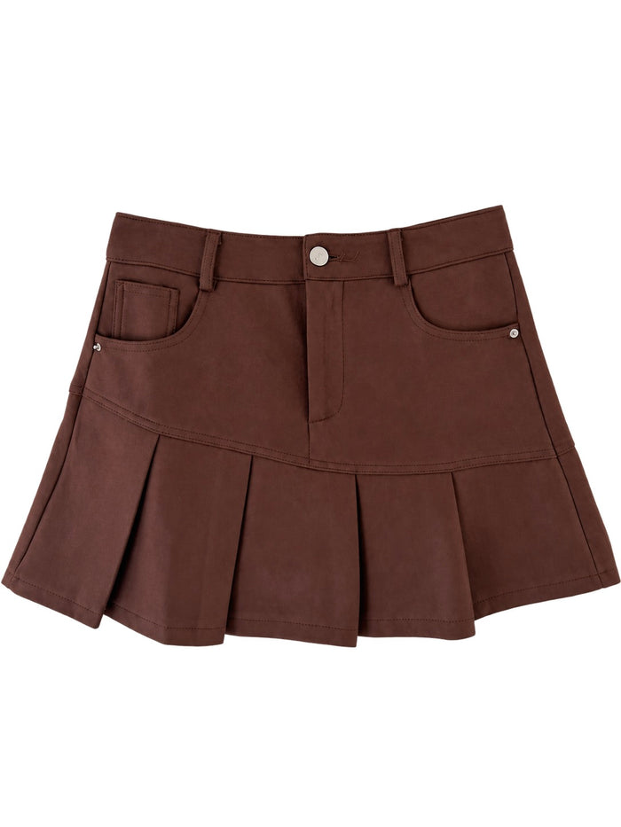 Coffee Suede Skirt