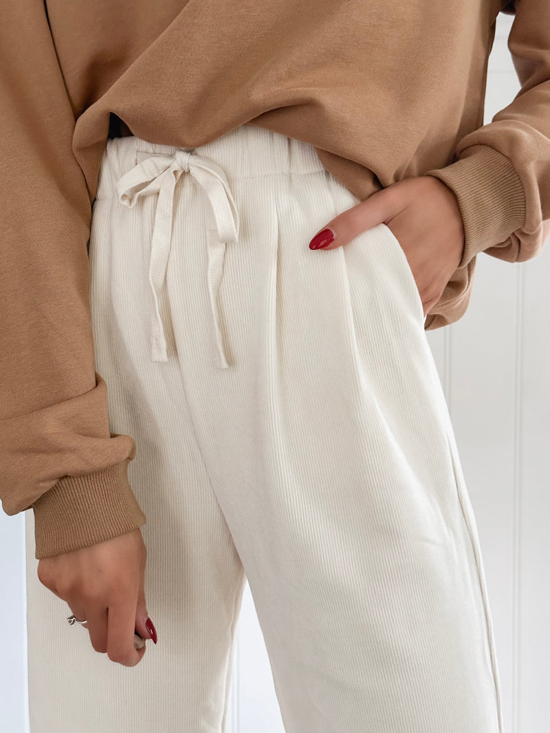 Cream Comfy Days Pants