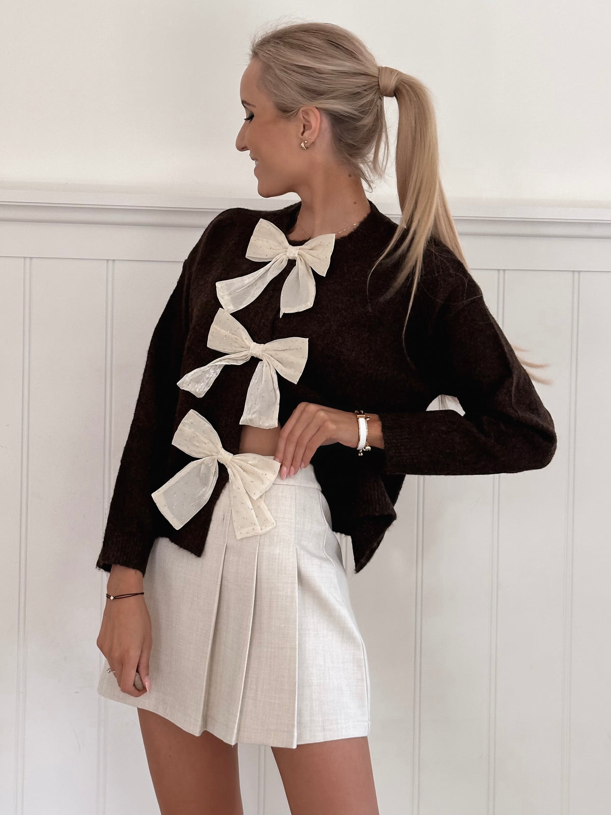 Chocolate Bow Cardigan