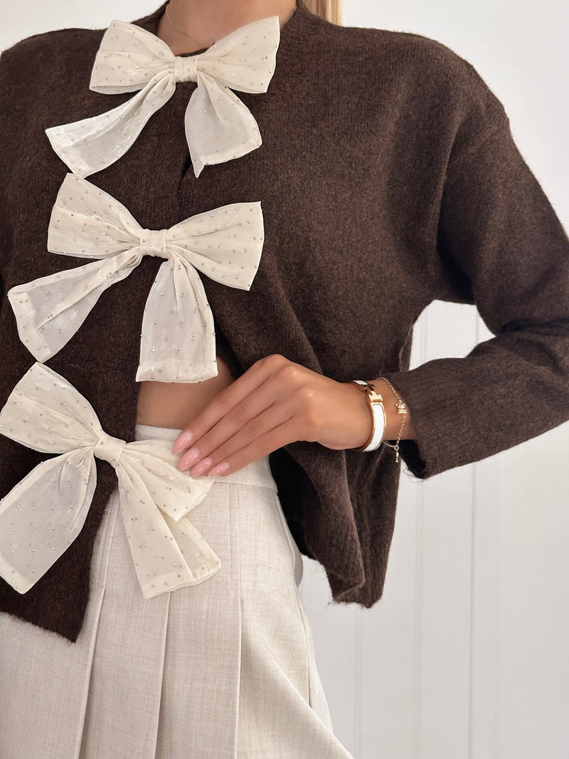 Chocolate Bow Cardigan