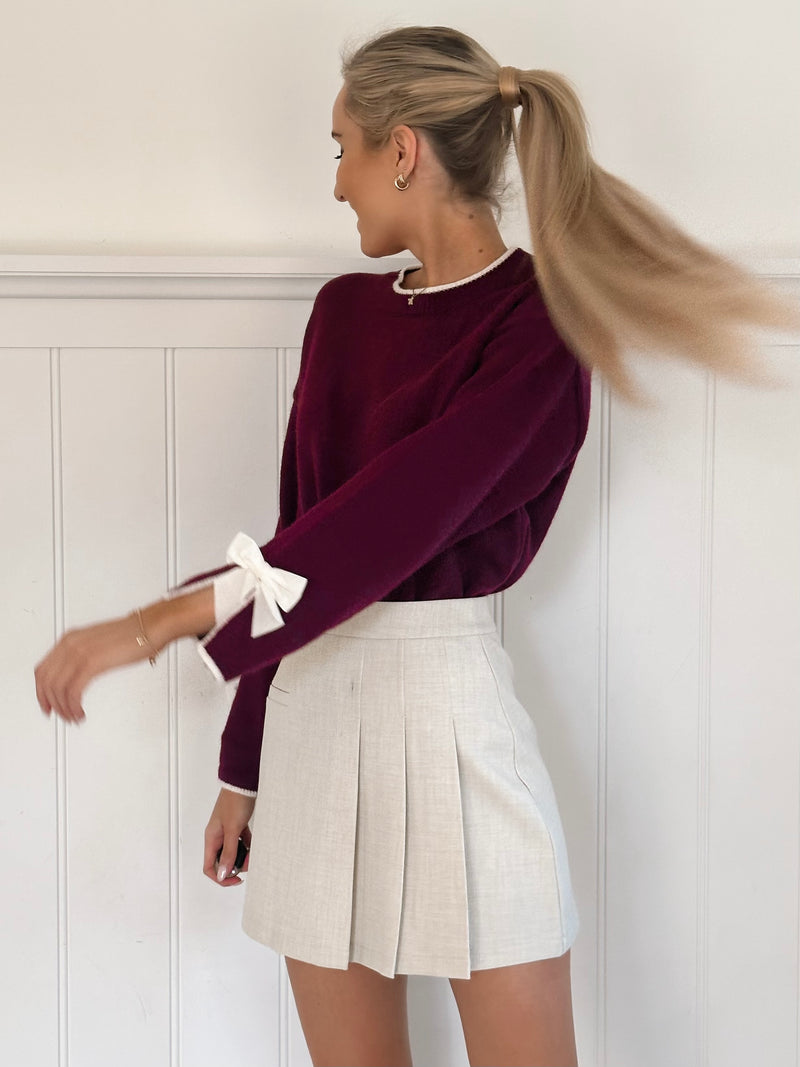 Cute Holiday Velvet Bow Sweater