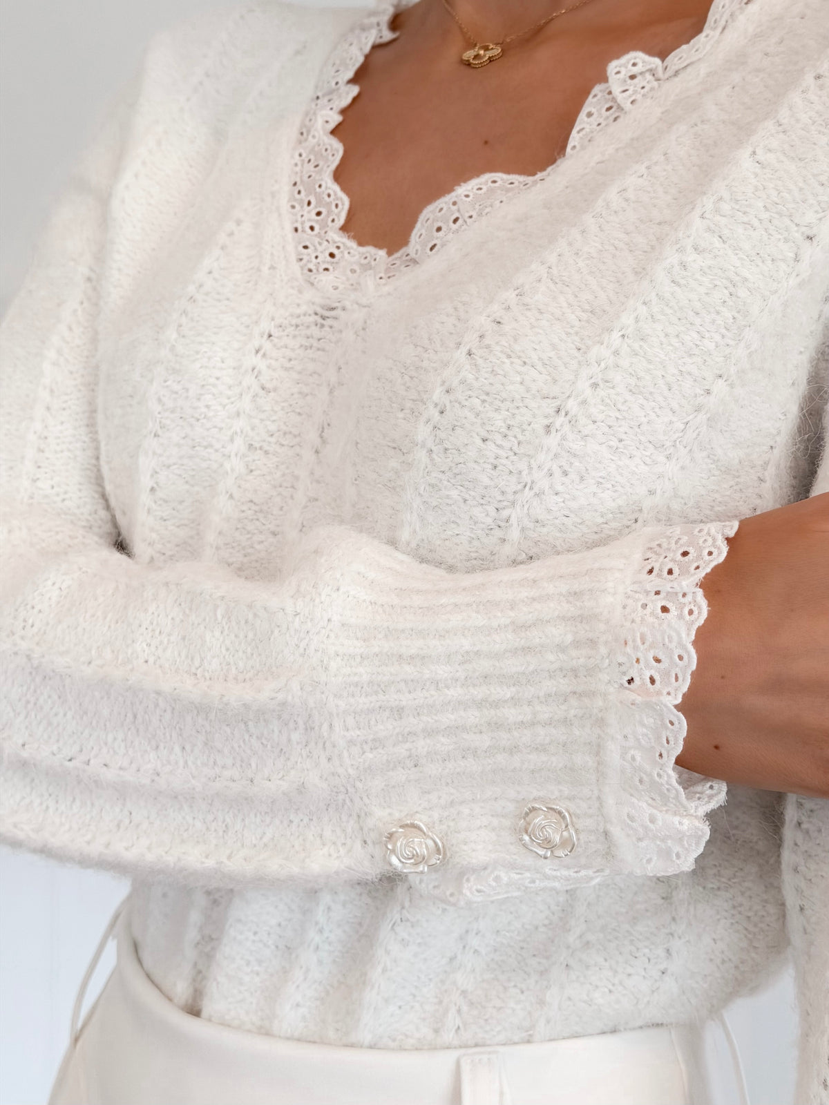Dreamy Flower Lace Flower Sweater