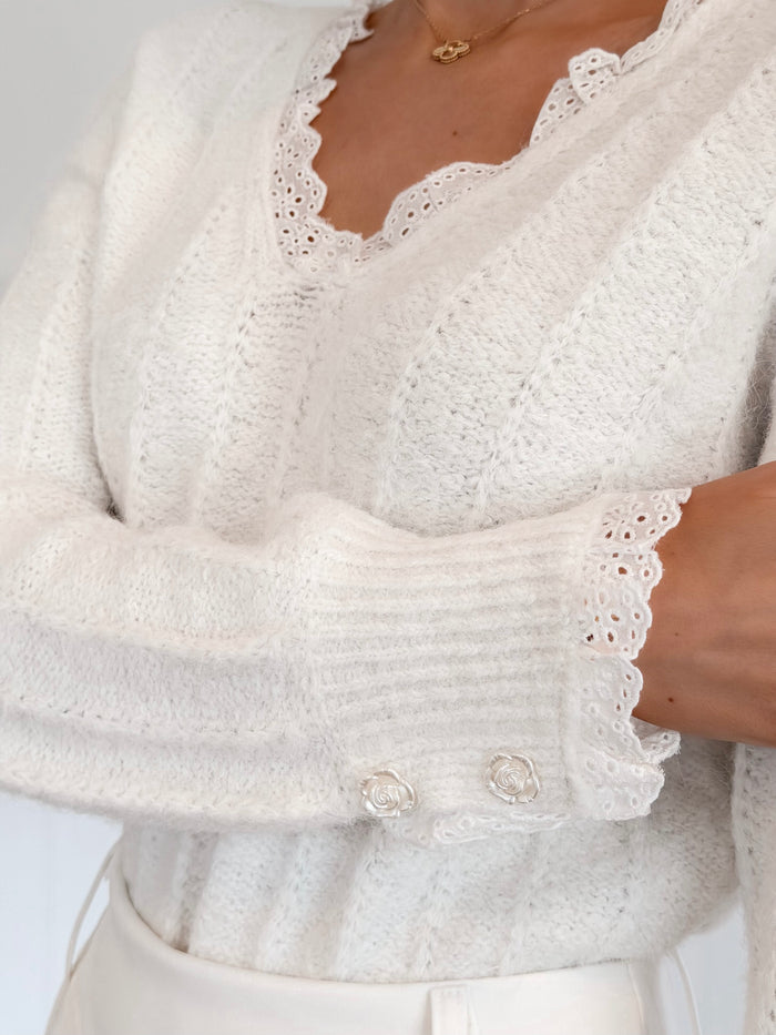 Dreamy Flower Lace Flower Sweater