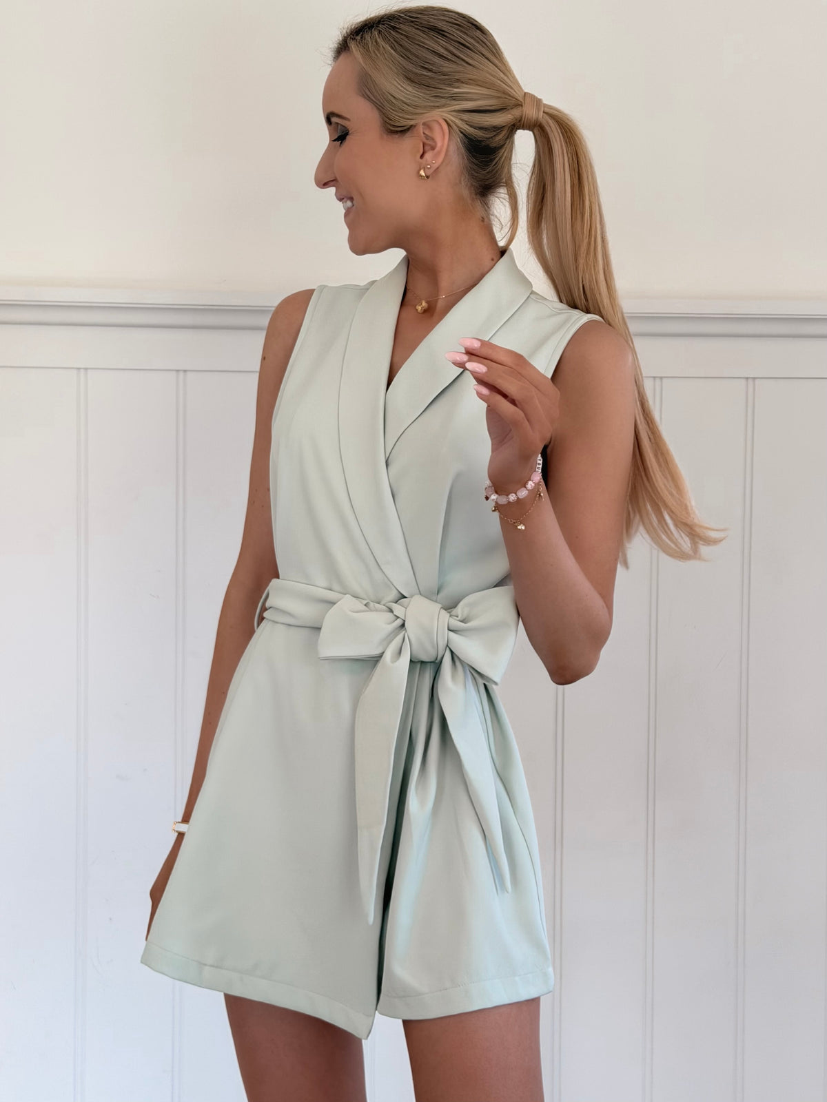 Mint Bow Playsuit