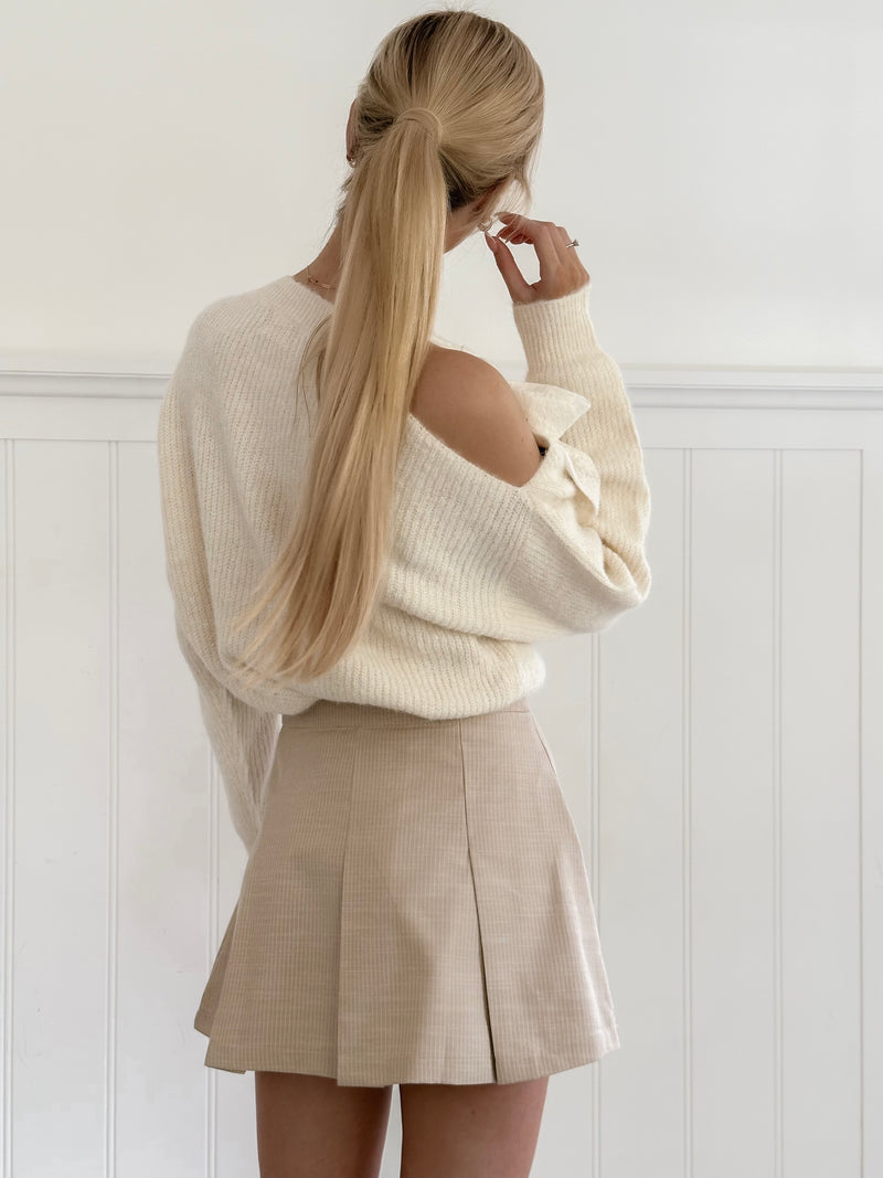 Cream Lace Bow Sweater