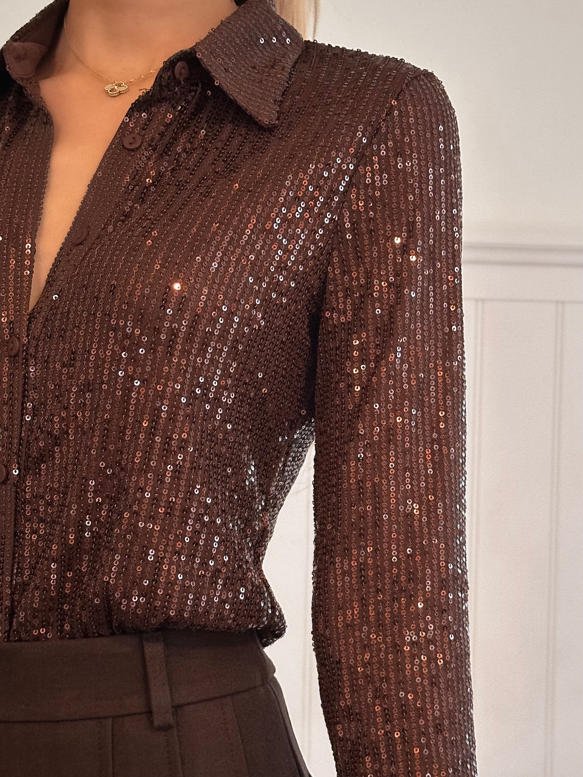Espresso Sparkle Blouse