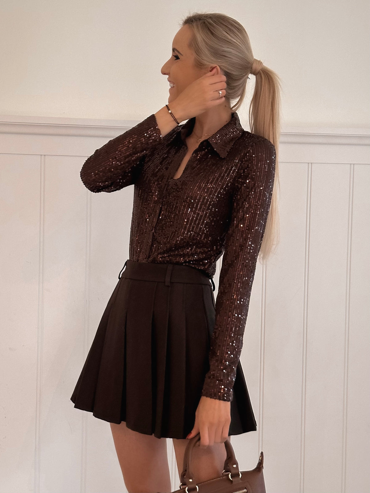 Espresso Sparkle Blouse