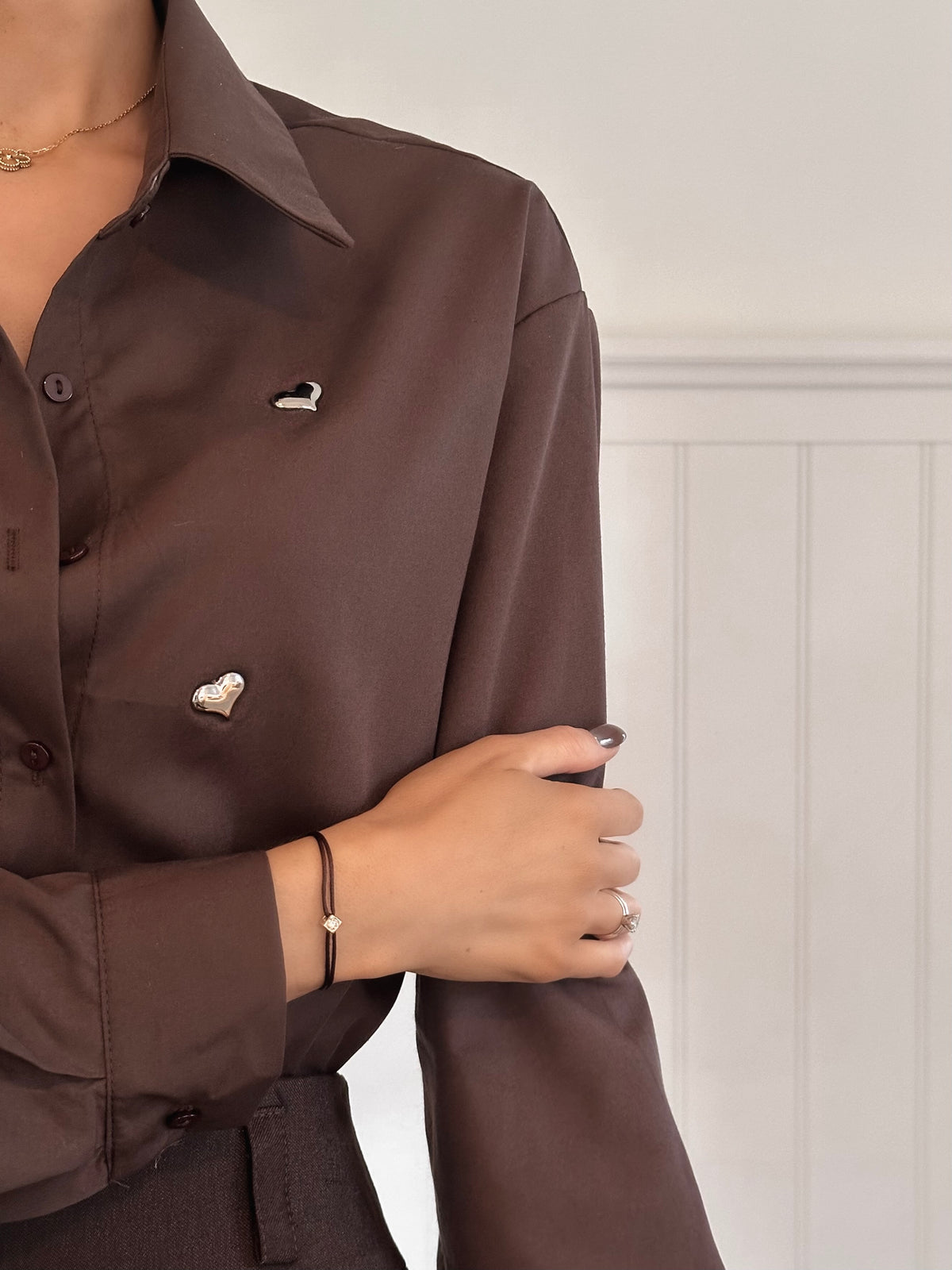 Chocolate Mirror Hearts Blouse