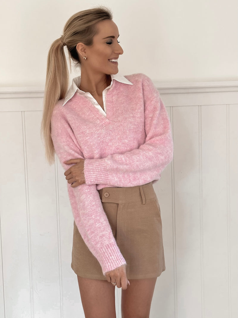 Pink Blouse Sweater