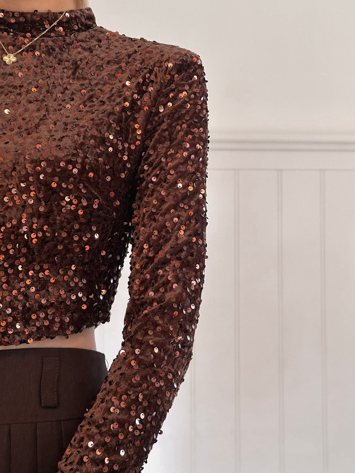 Chocolate Glitter Blouse