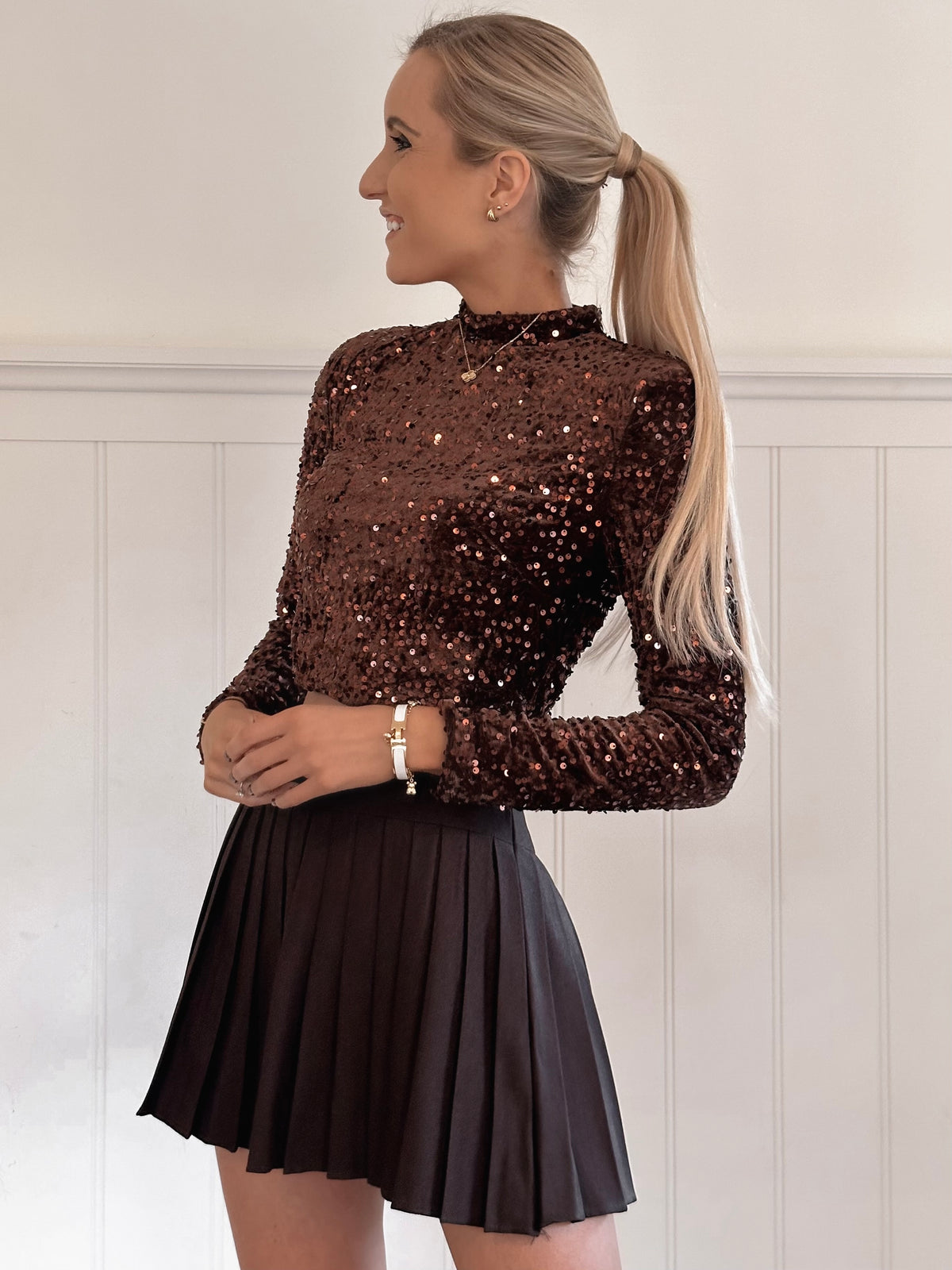 Chocolate Glitter Blouse