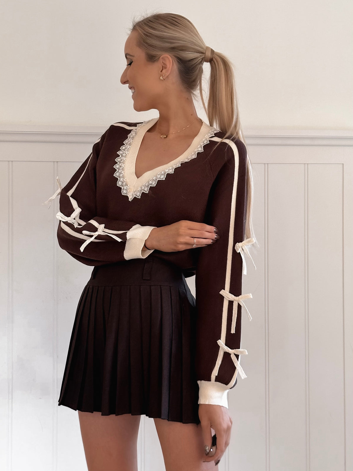 Gingerbread Bow Sweater