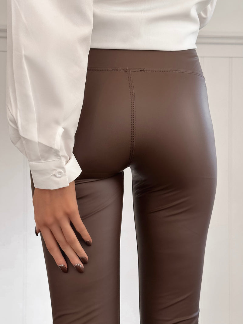 Chocolate Leather Legging