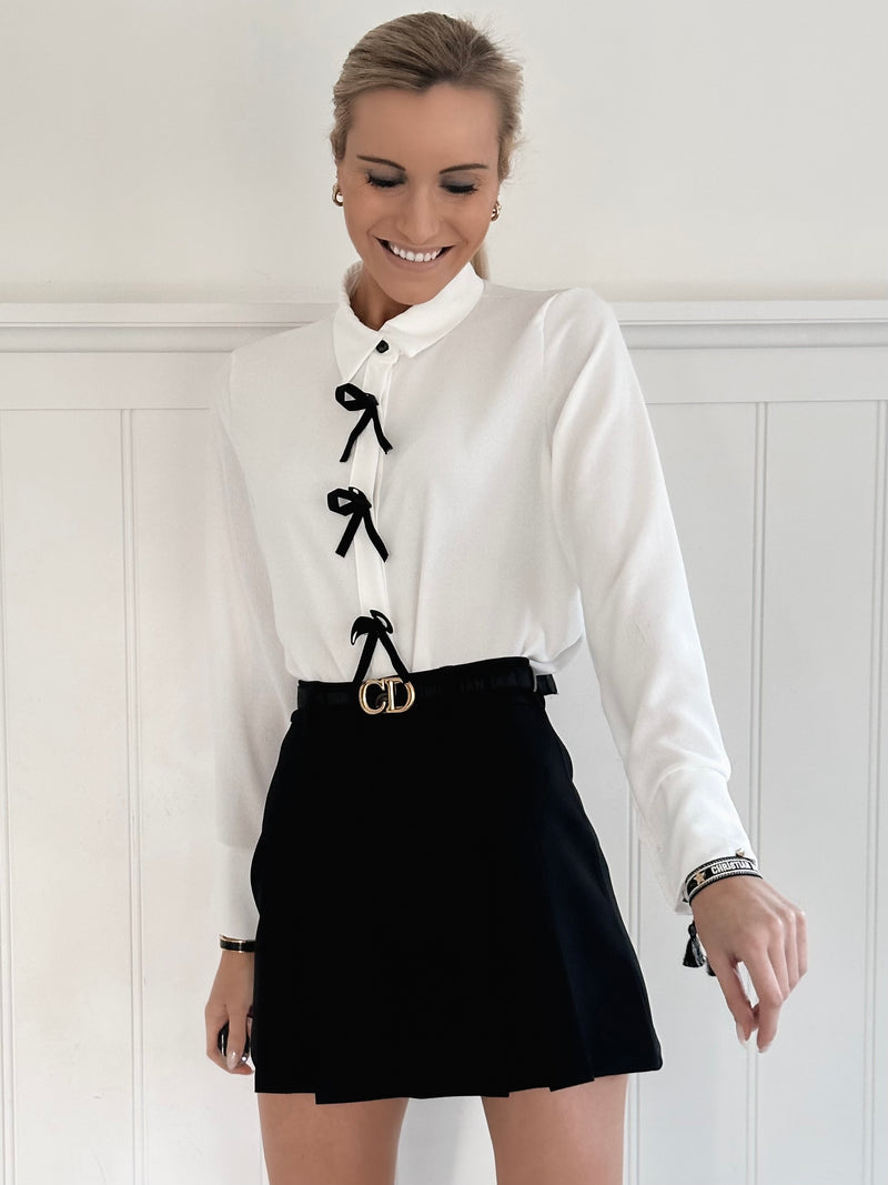 Bow Chic White Blouse