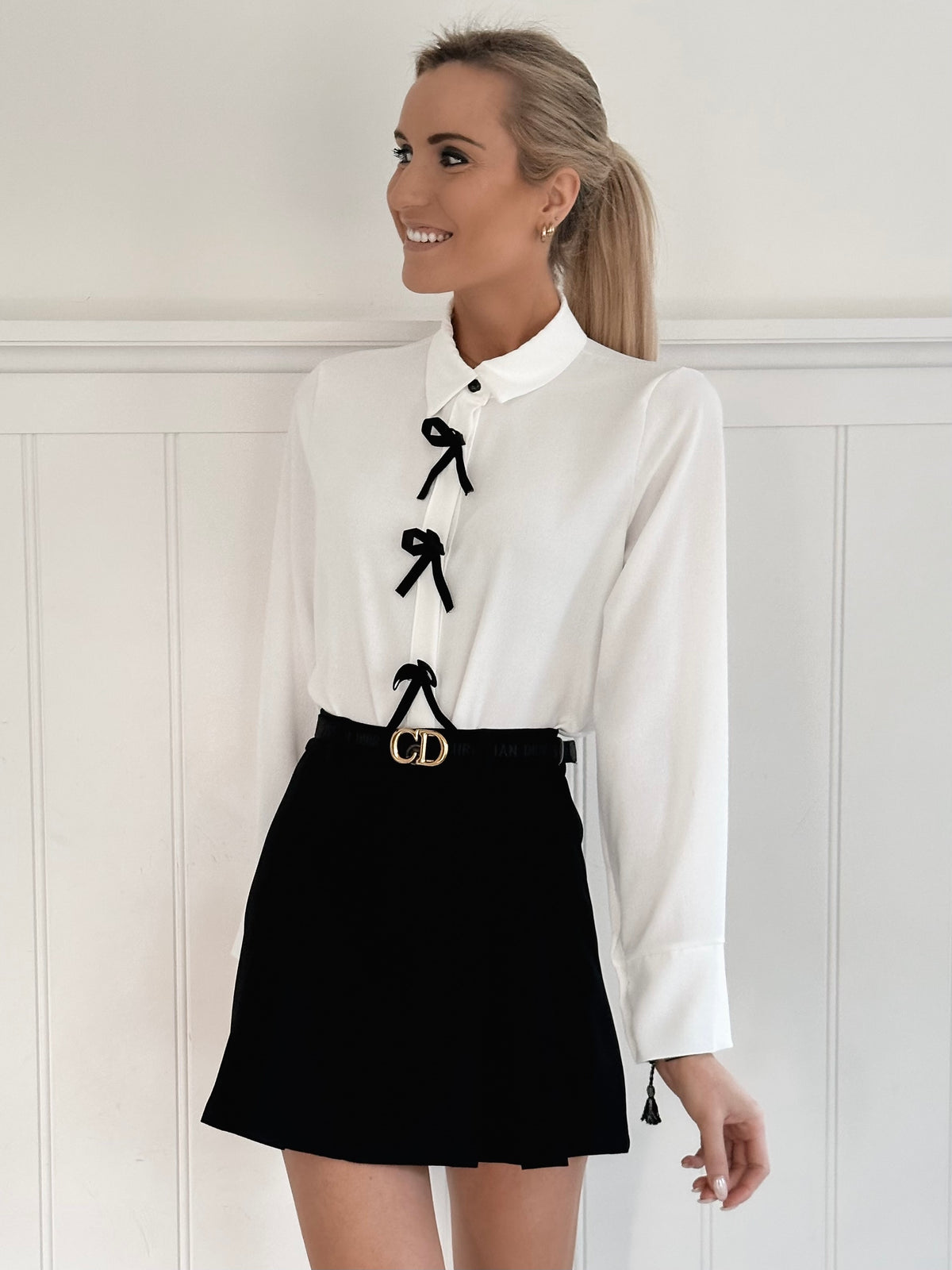 Bow Chic White Blouse