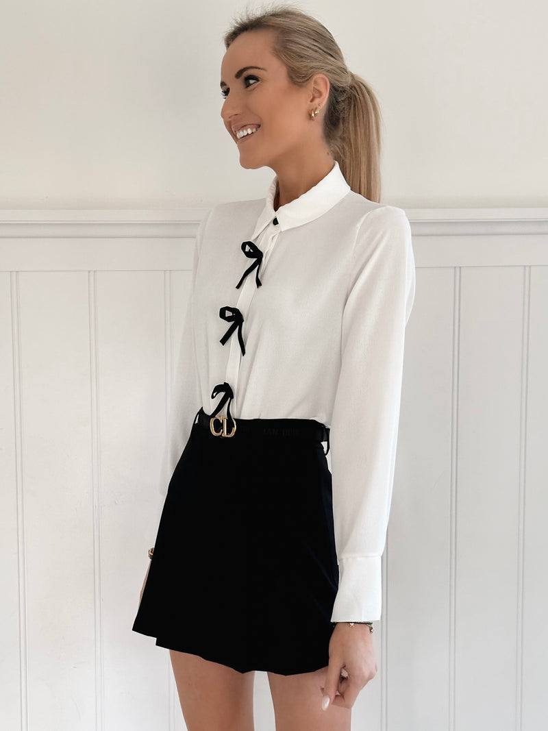 Bow Chic White Blouse