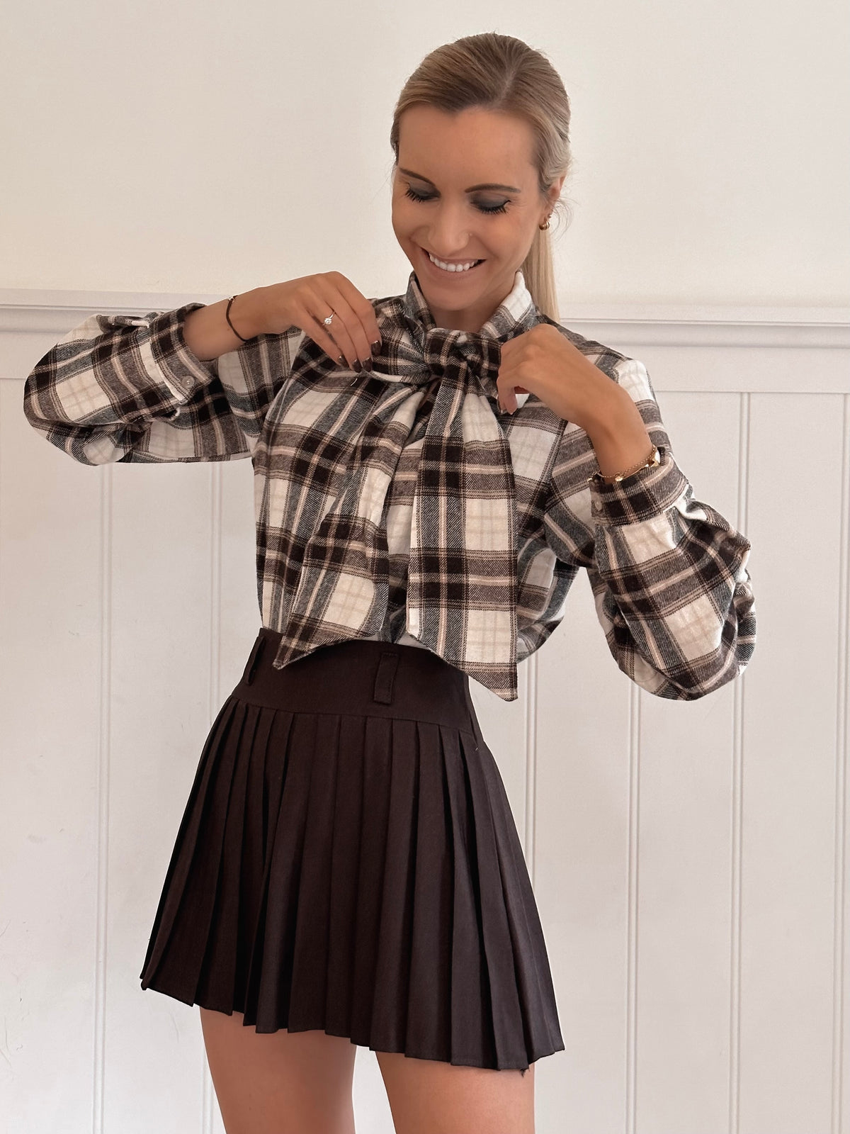 Cozy Winter Bow Blouse