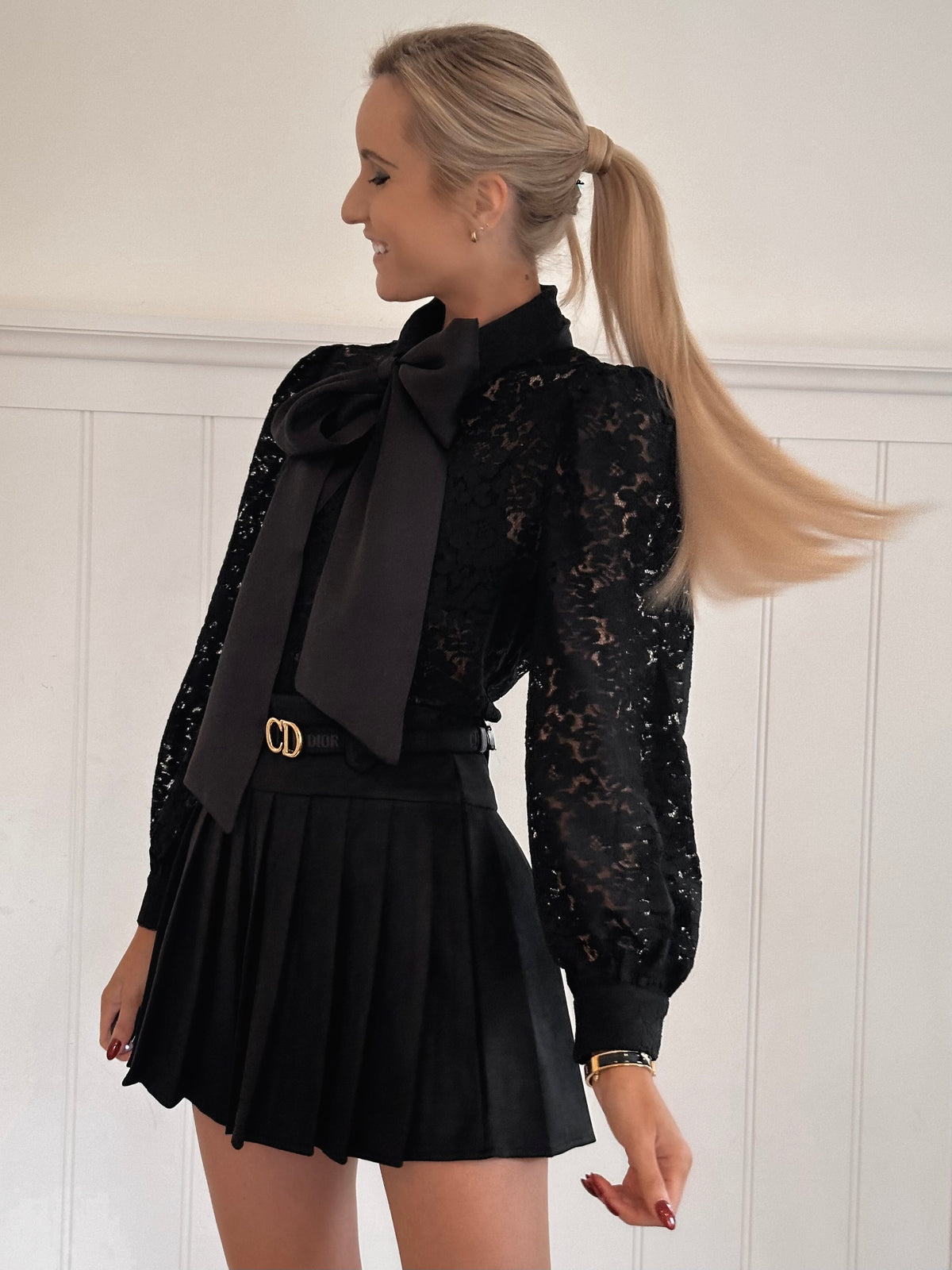 Elegant Lace Bow Blouse