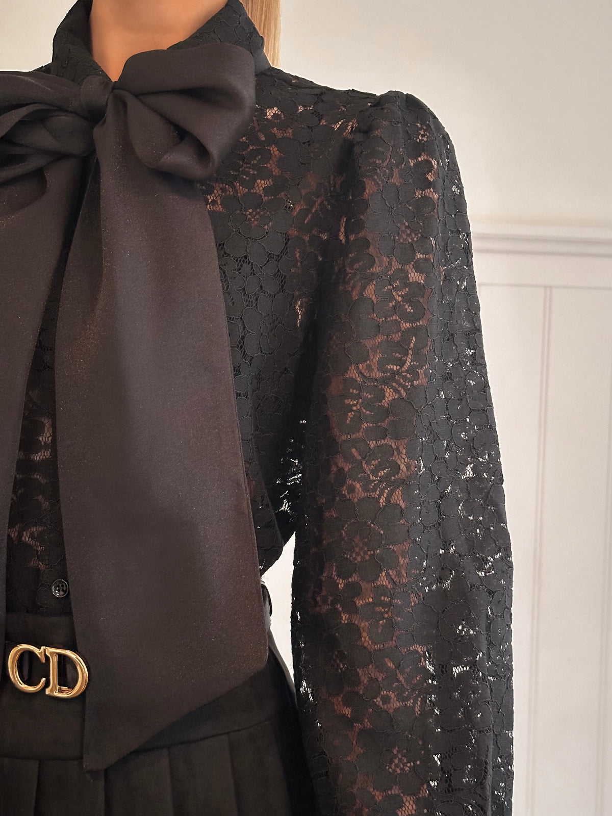 Elegant Lace Bow Blouse