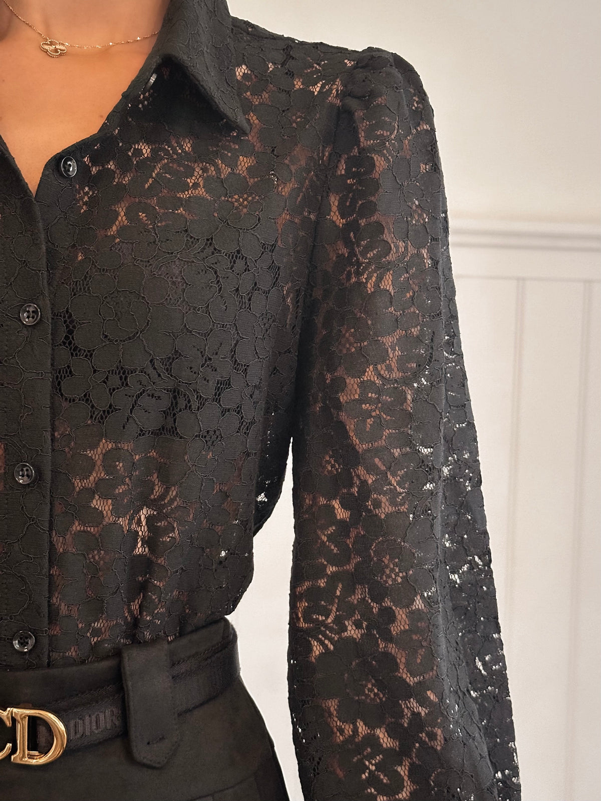 Elegant Lace Bow Blouse