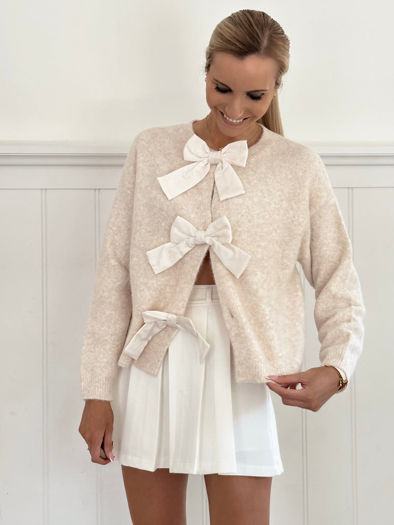 Cream Bow Cardigan