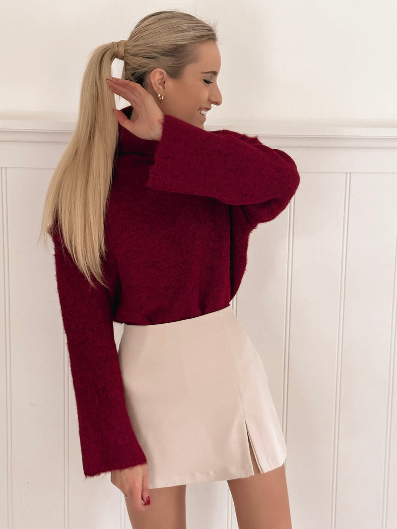 Fall Favorite Sweater - Burgundy