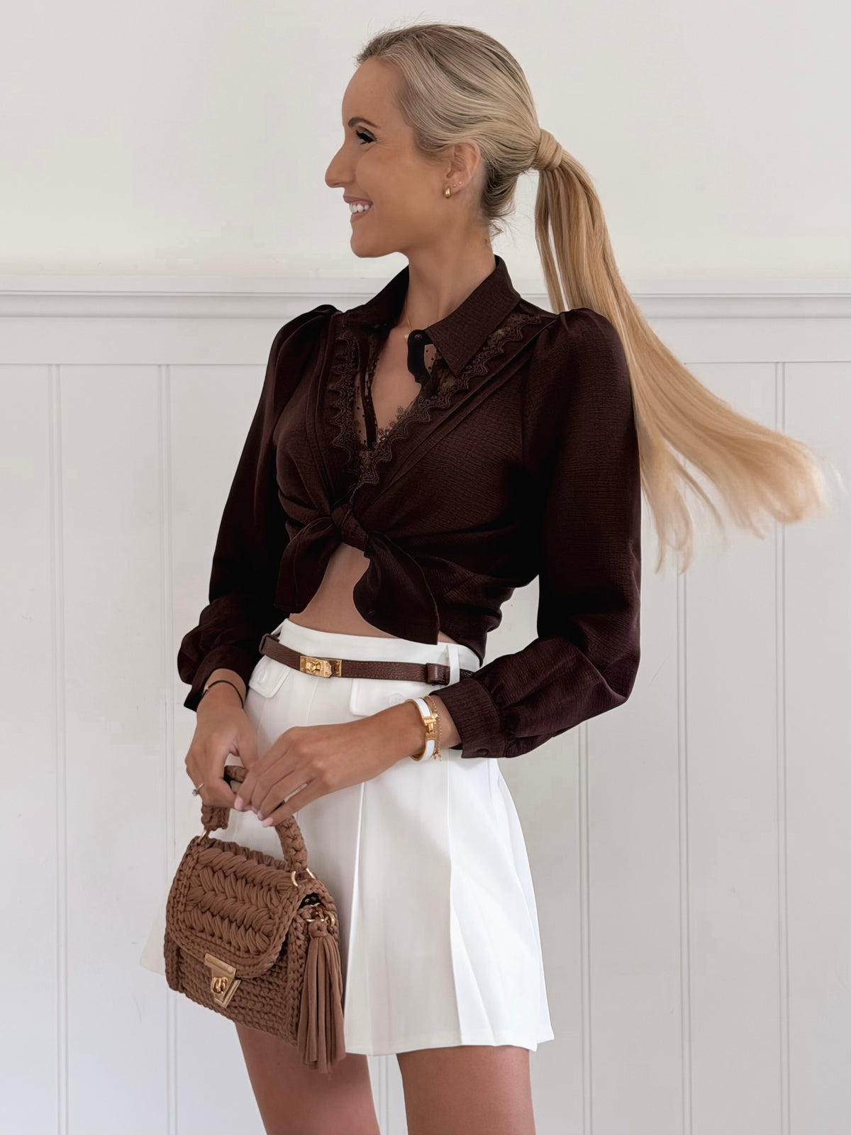 Chocolate Lace Muse Blouse