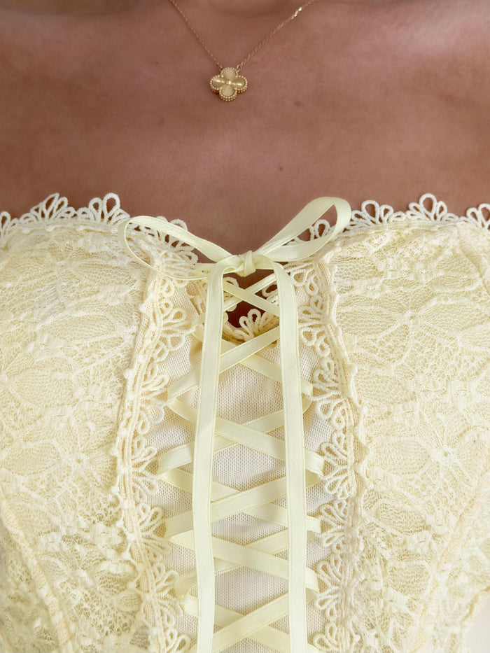 The Dreamy Lace Corset - Lemon