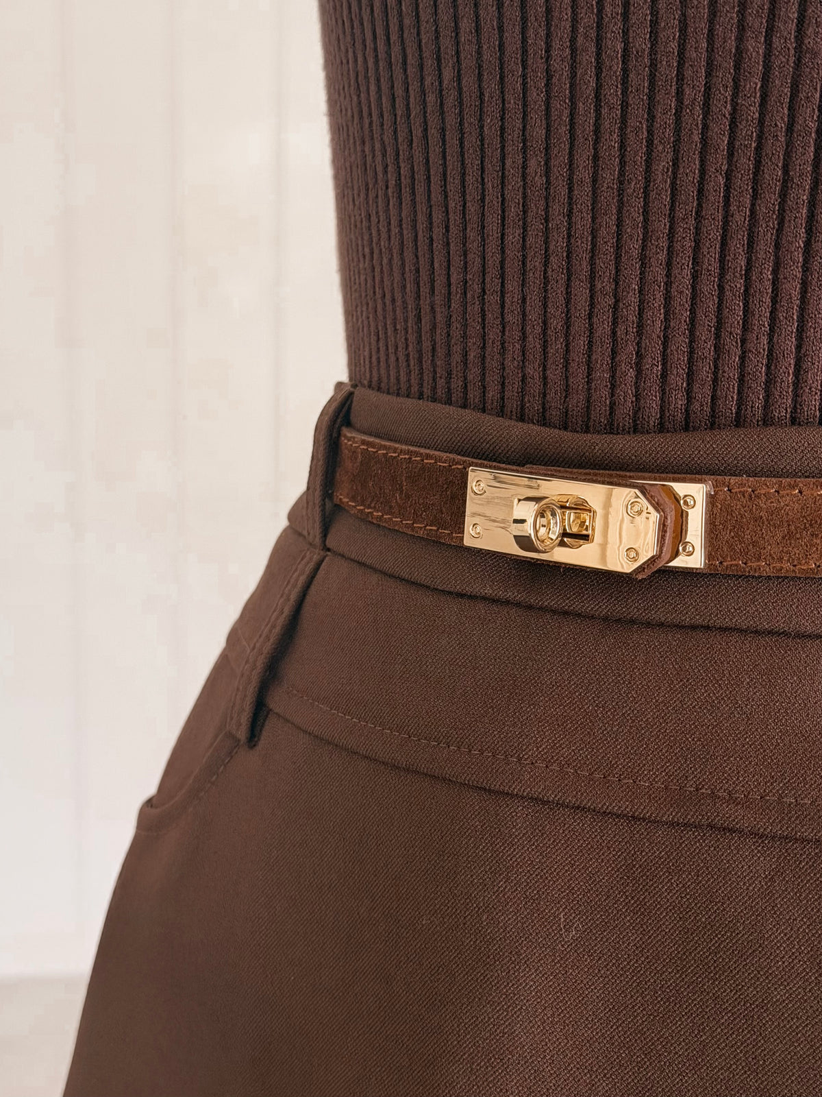 The Chocolate Suede Saddle Belt