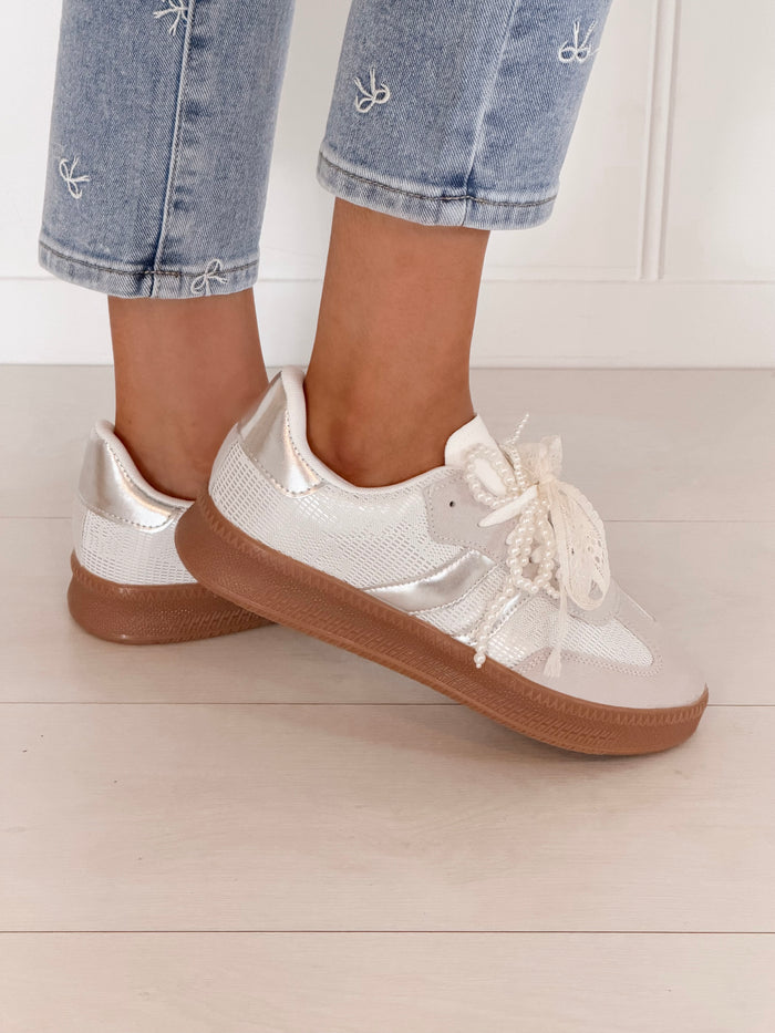Pearly Lace Sneakers