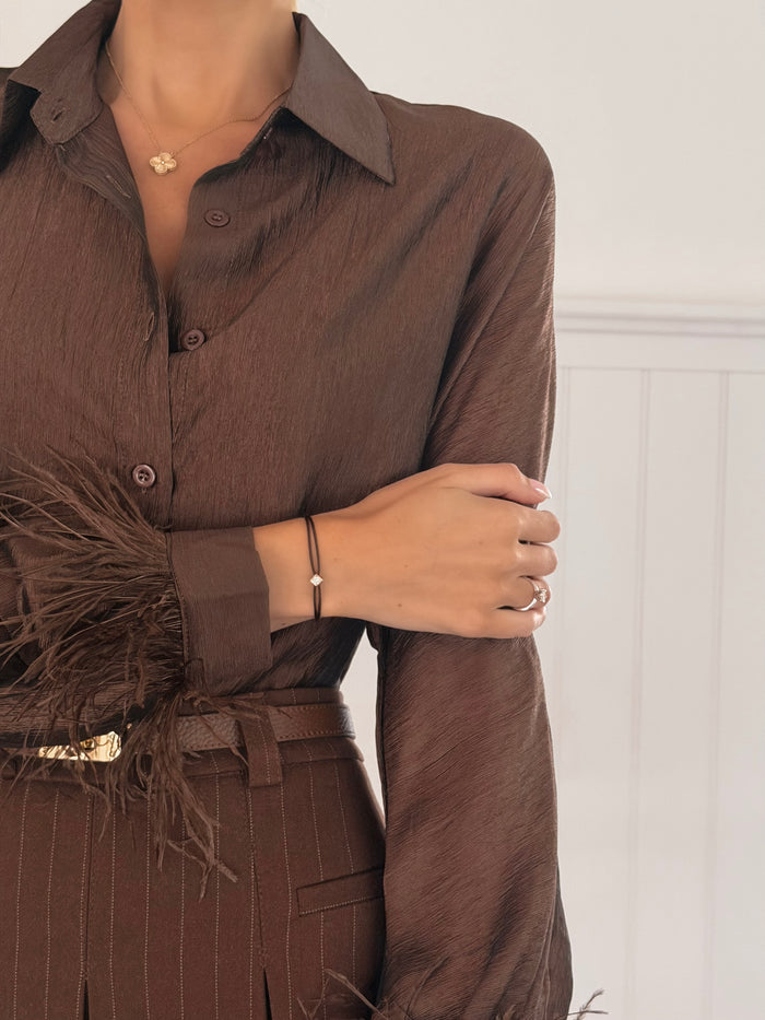 Chocolate Feathers Blouse