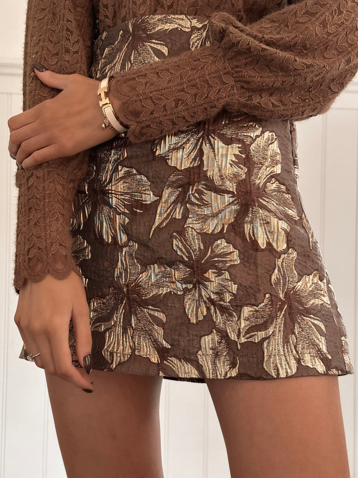 Chocolate Golden Fall Skirt