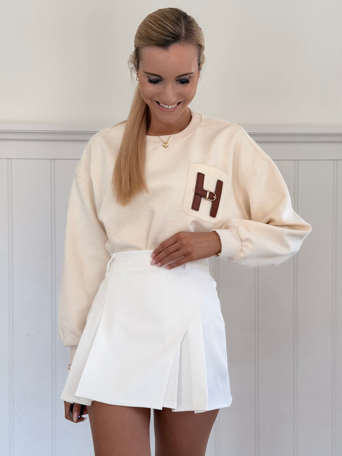 The Leather Detail Sweater