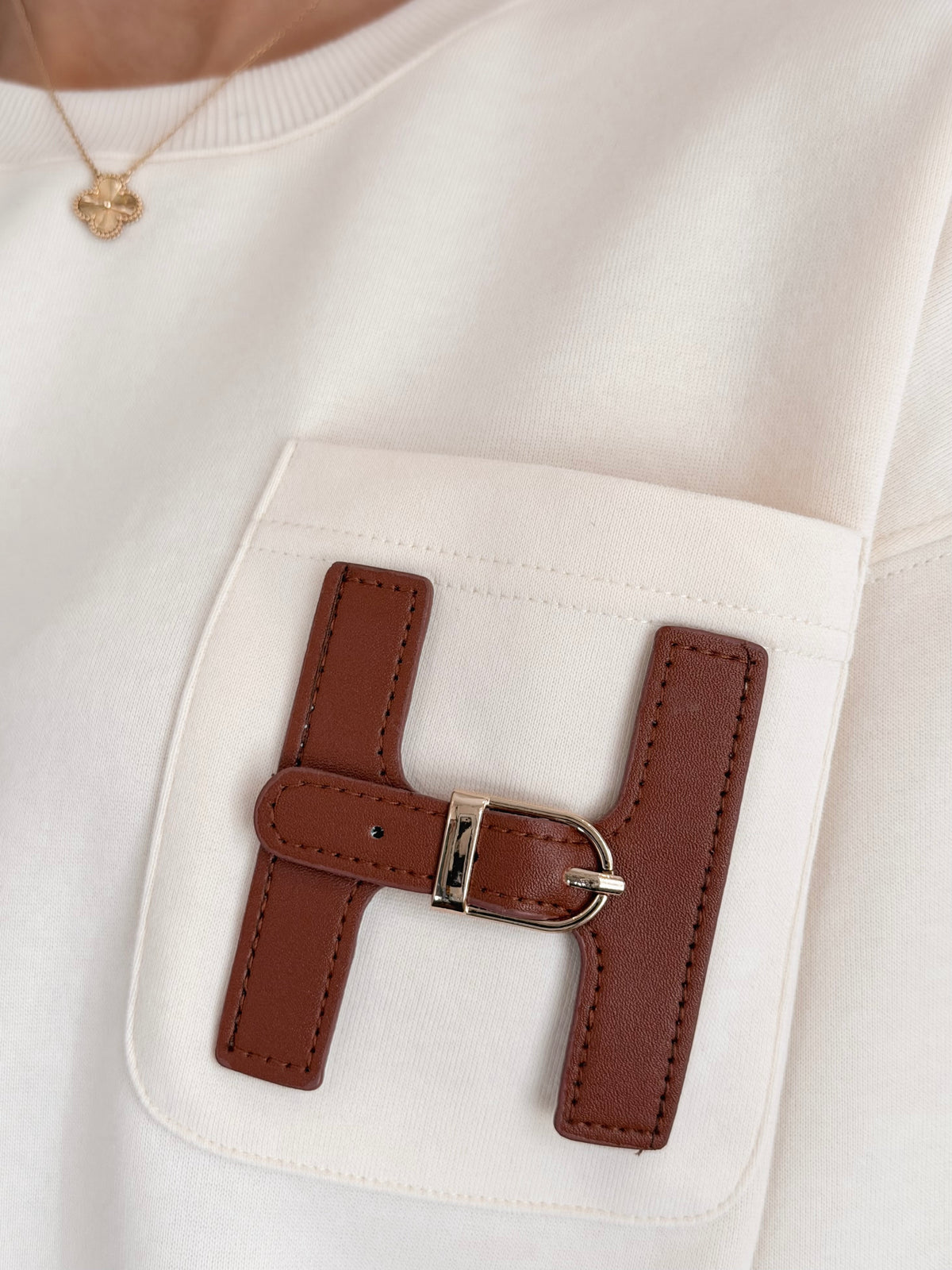 The Leather Detail Sweater