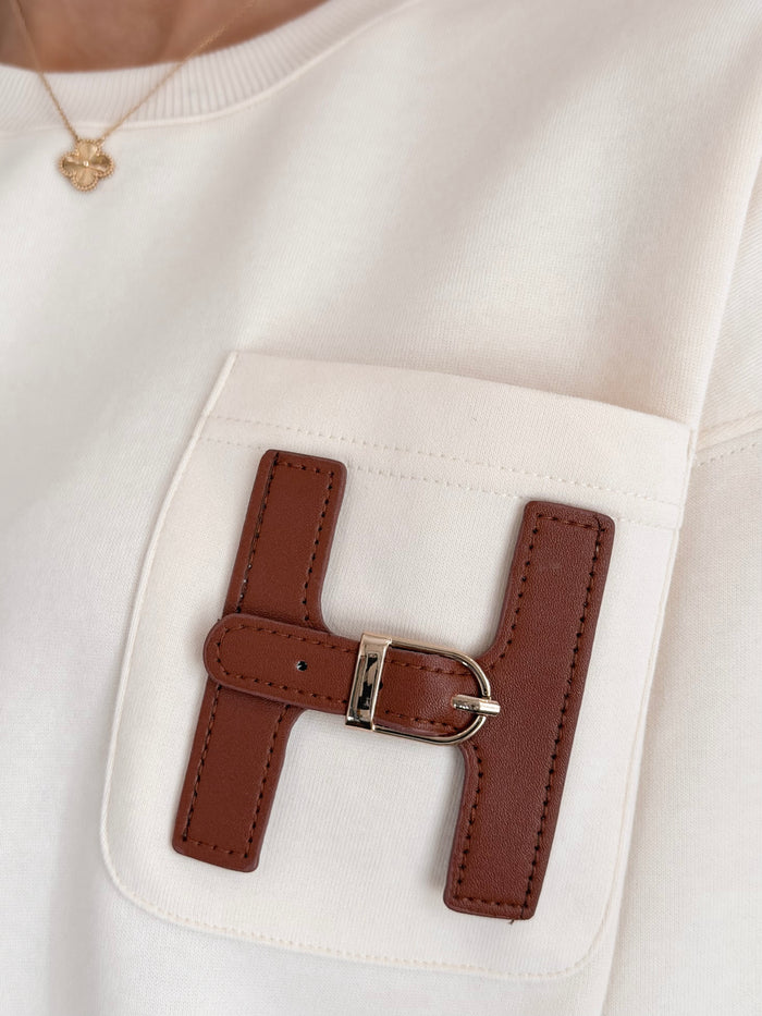 The Leather Detail Sweater