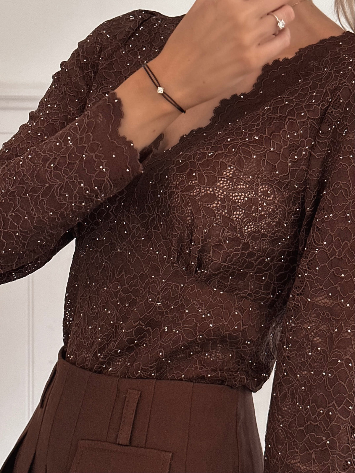 Chocolate Diamond Lace Top