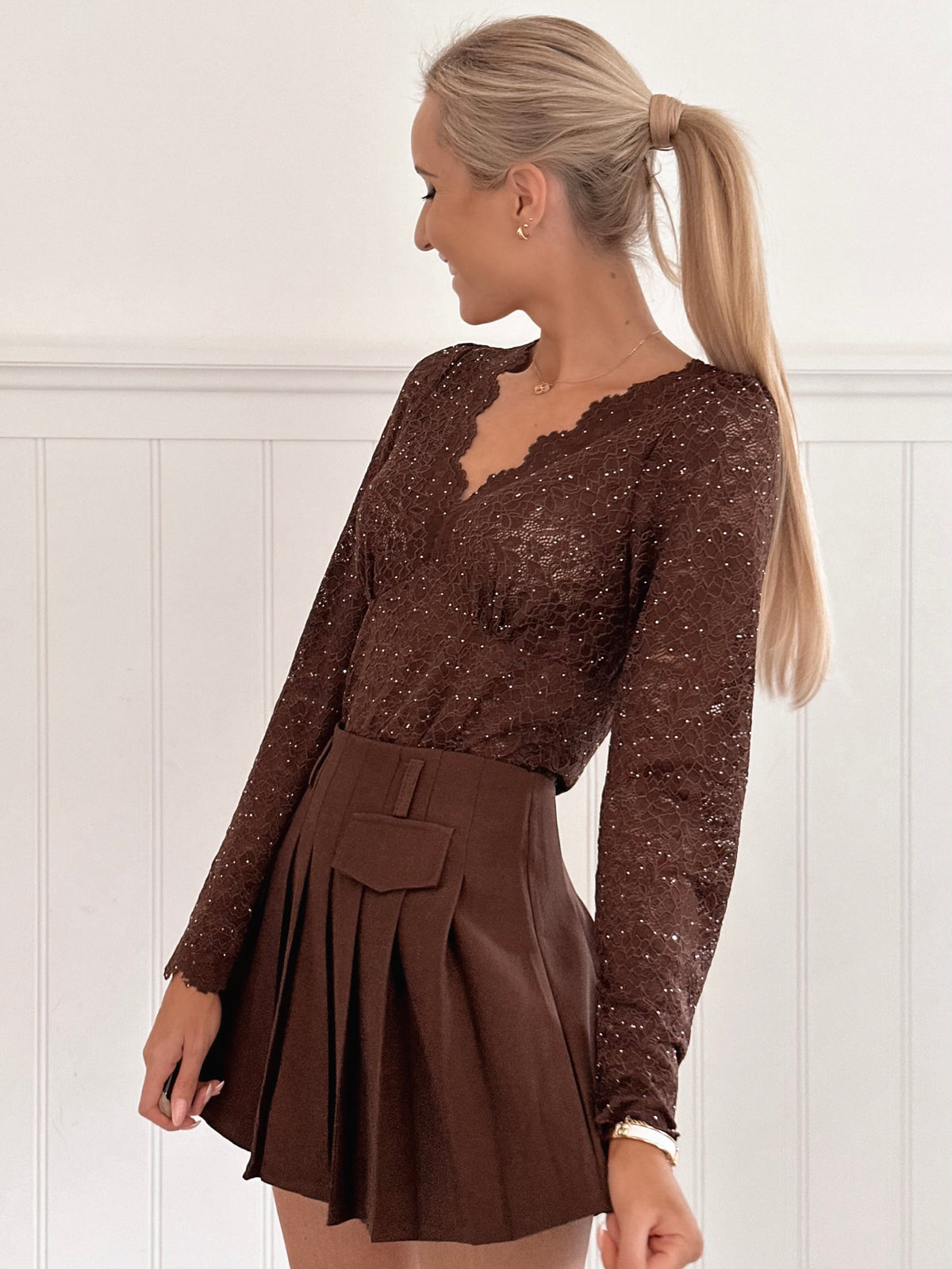 Chocolate Diamond Lace Top