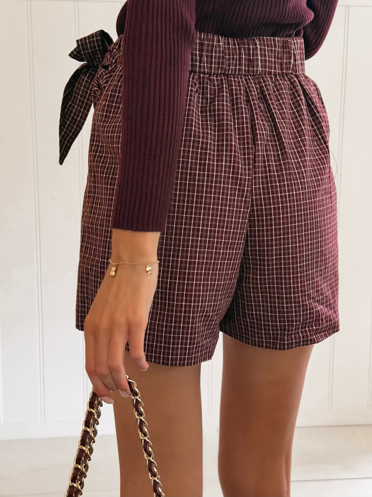 Autumn Wine Bow Skort