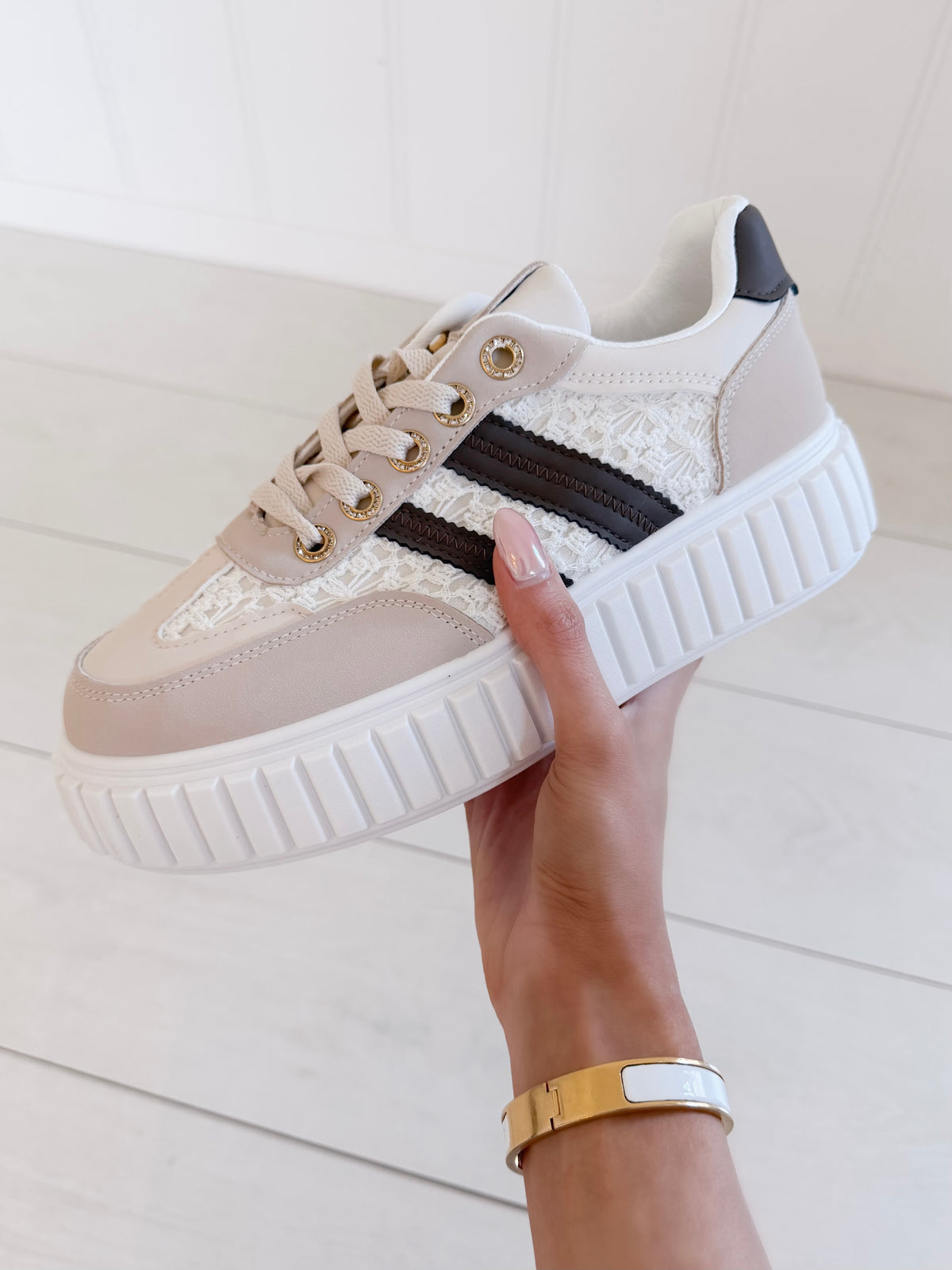 Leather & Lace Sneakers