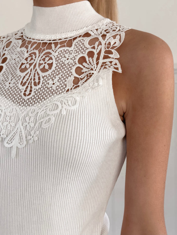 Elegance White Lace Top