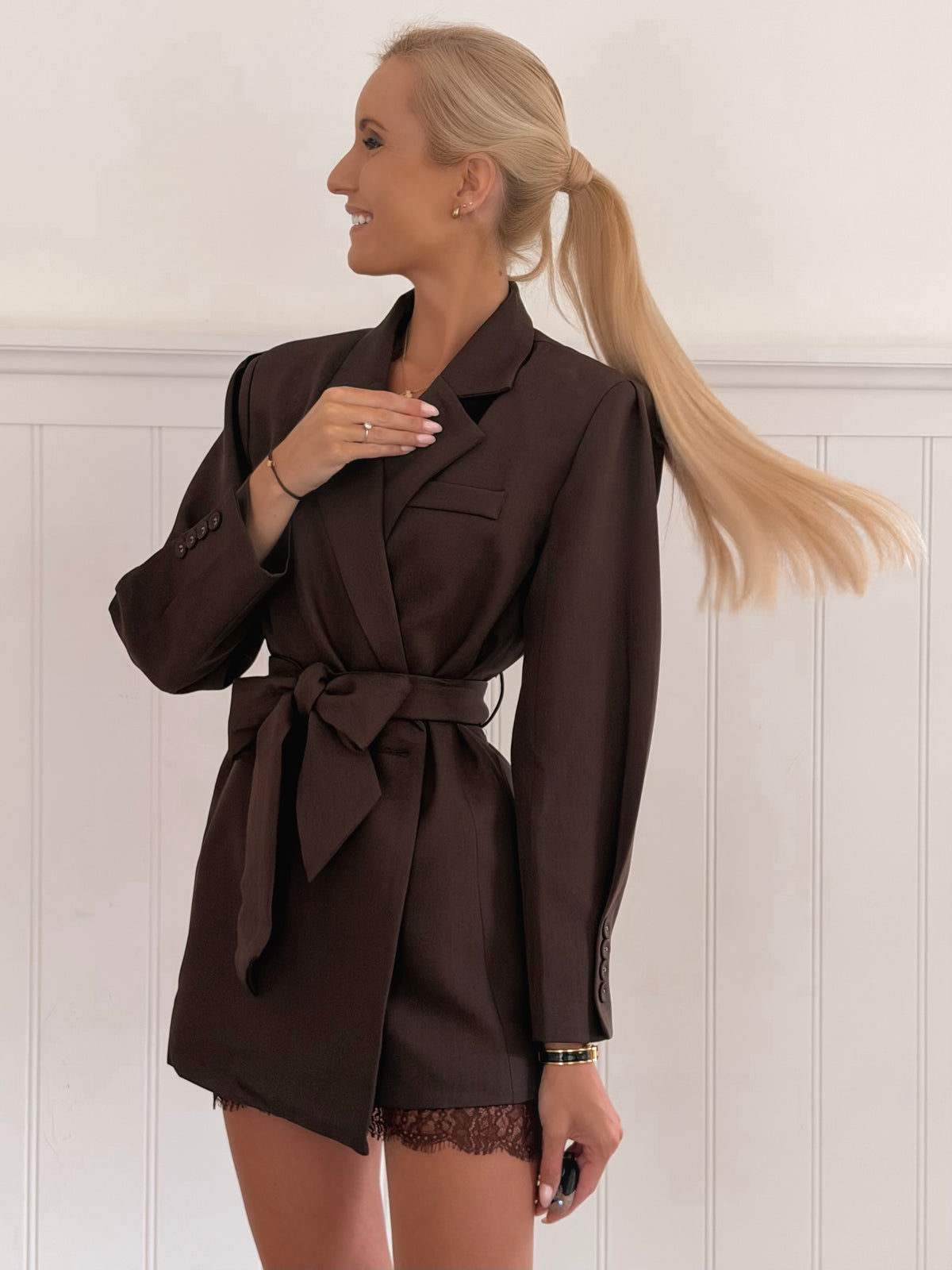 Espresso Bow Blazer