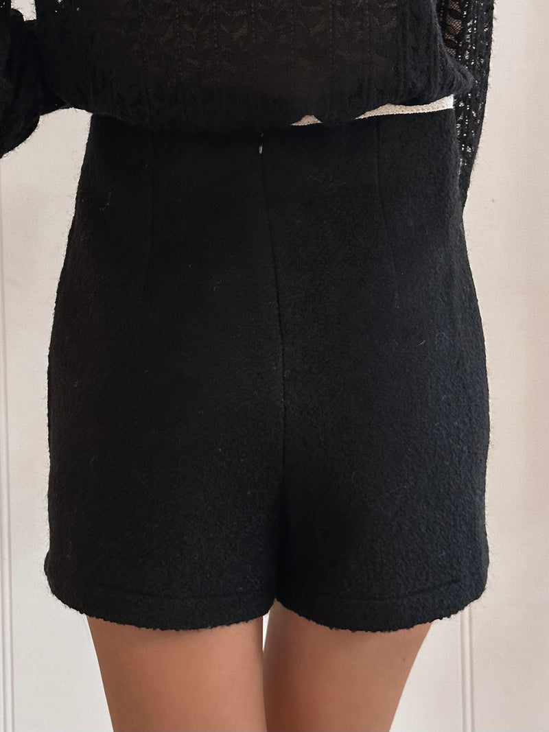 A Day In Paris Wool Black Skort