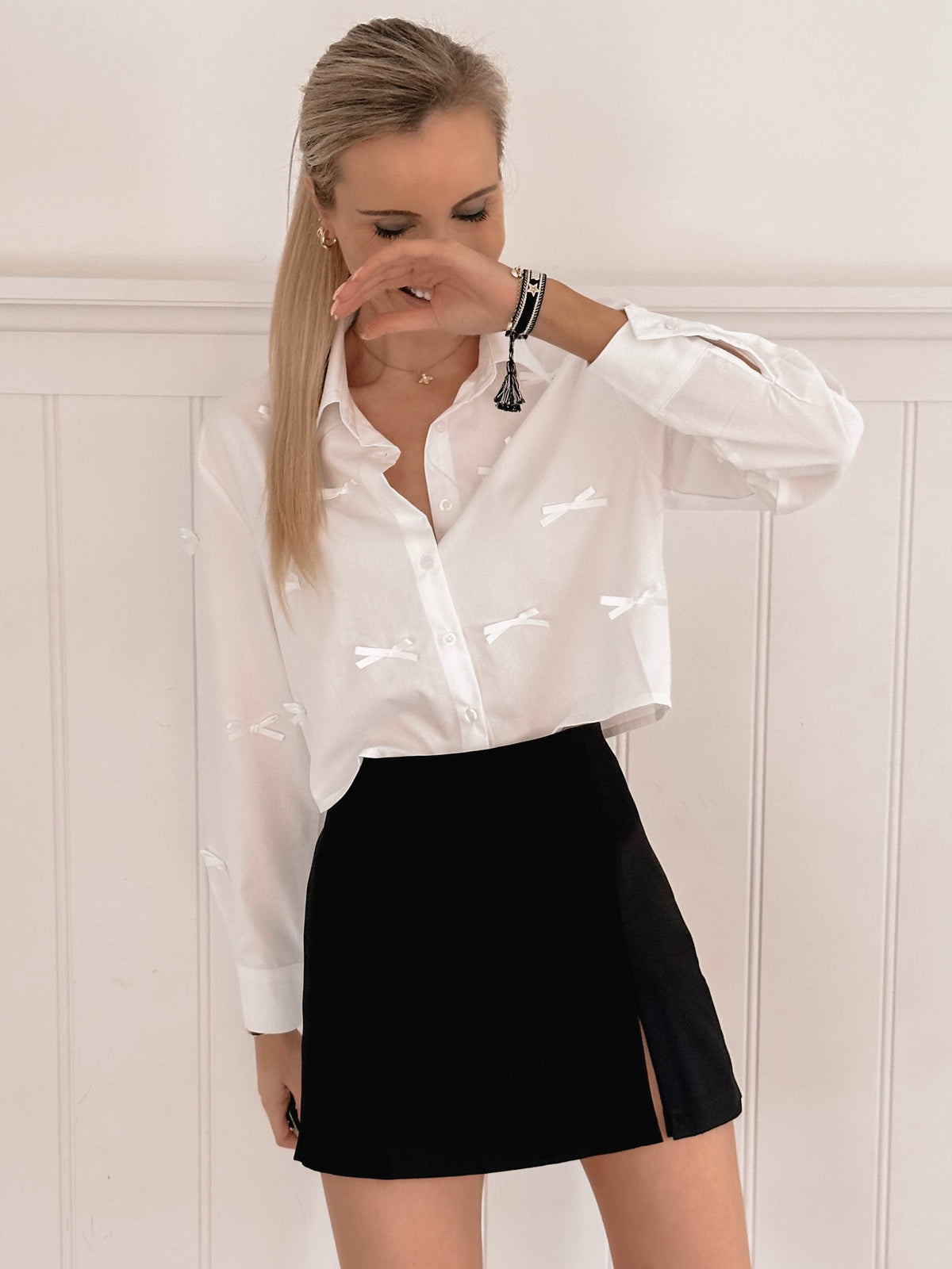 Classic White Bow Blouse