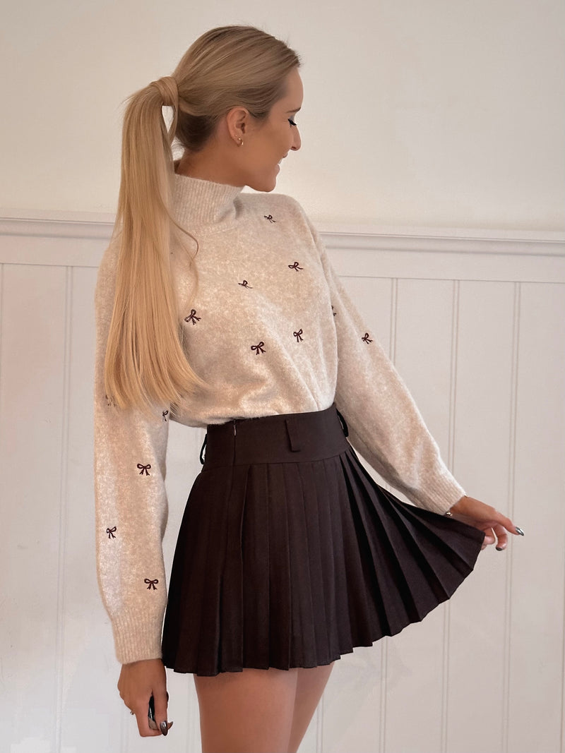 Cute Burgundy Bow Sweater