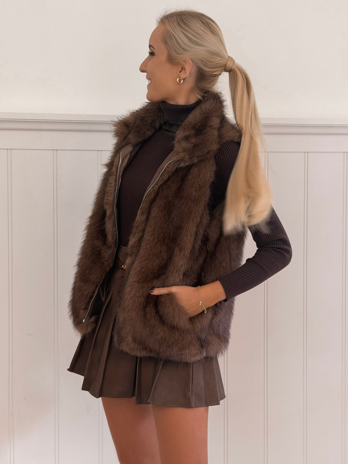 Chocolate Fur Bodywarmer