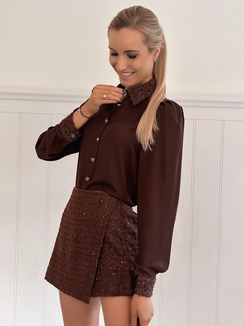 Brownie Tweed Blouse