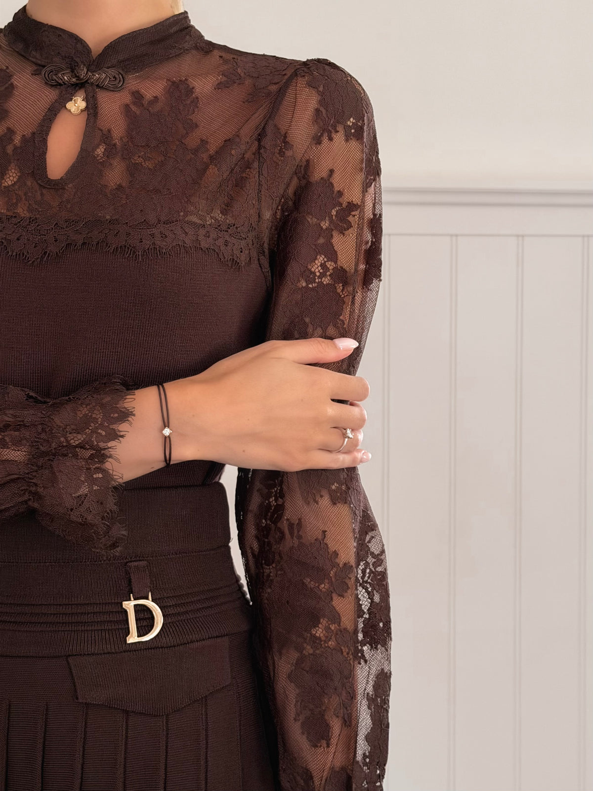 Love In Lace Chocolate Blouse