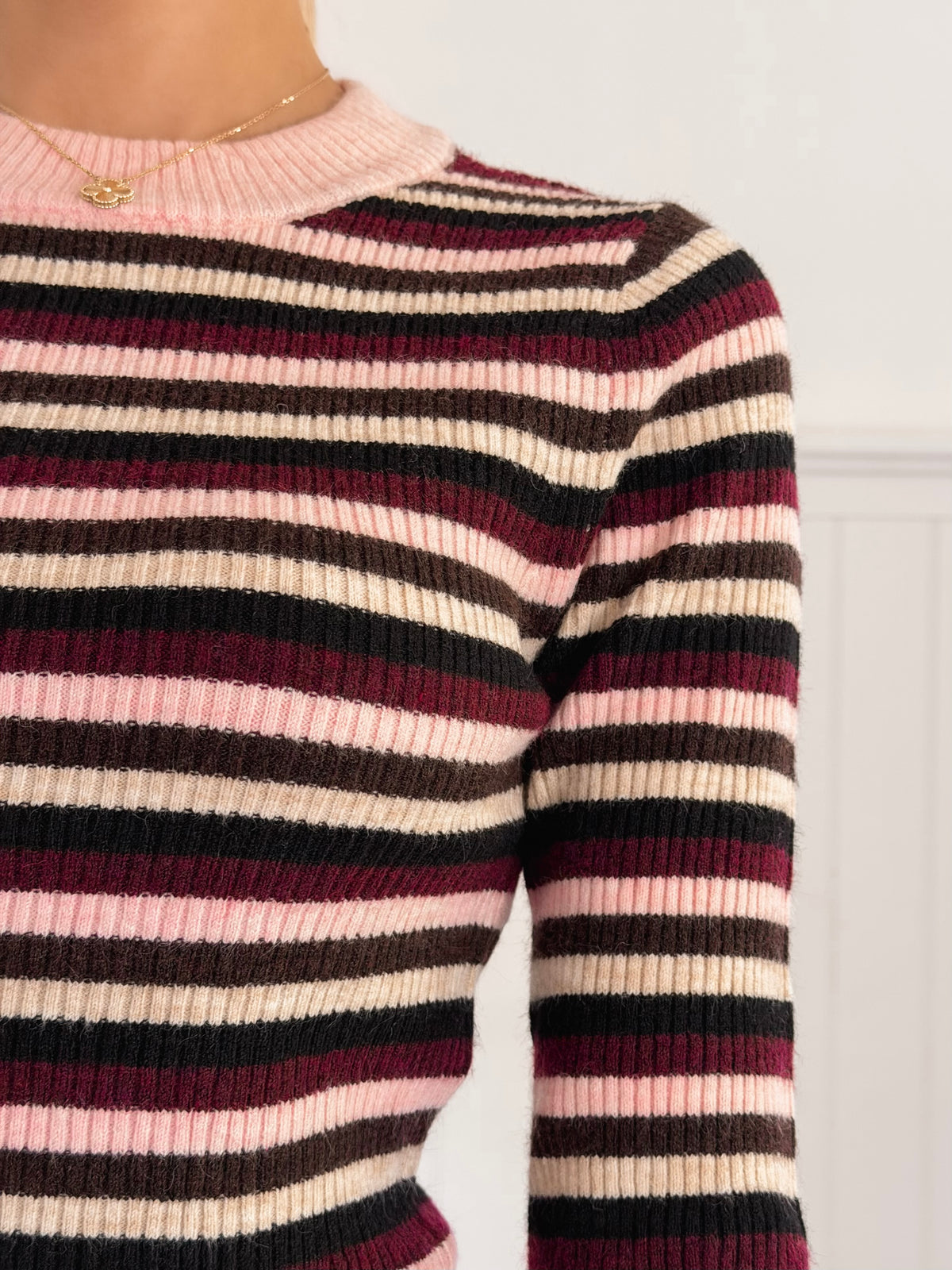 Blush & Burgundy Stripe Pull